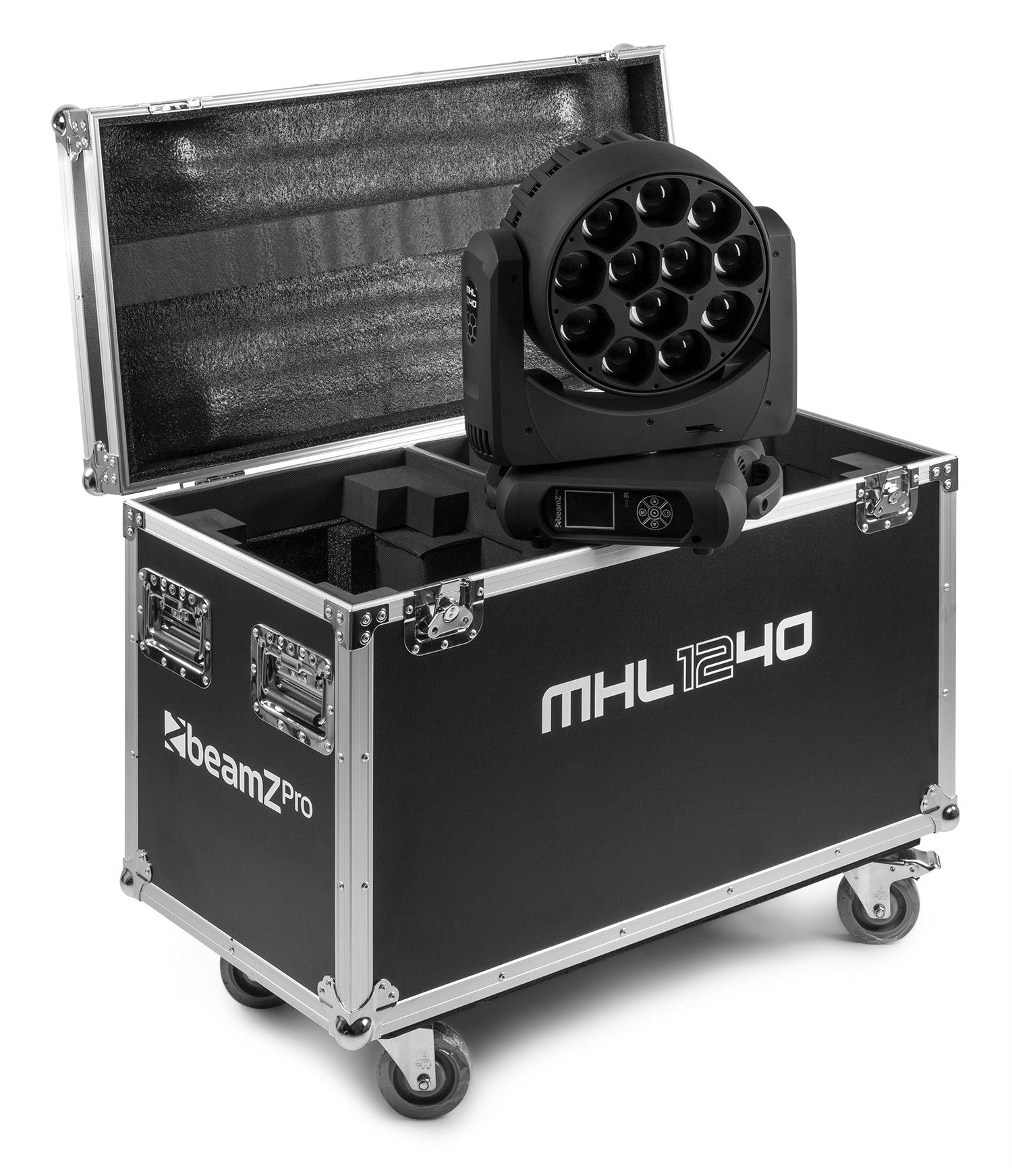 BeamZ MHL1240 LED Wash 2gb kustīgās galvas ar Zoom transportkastē