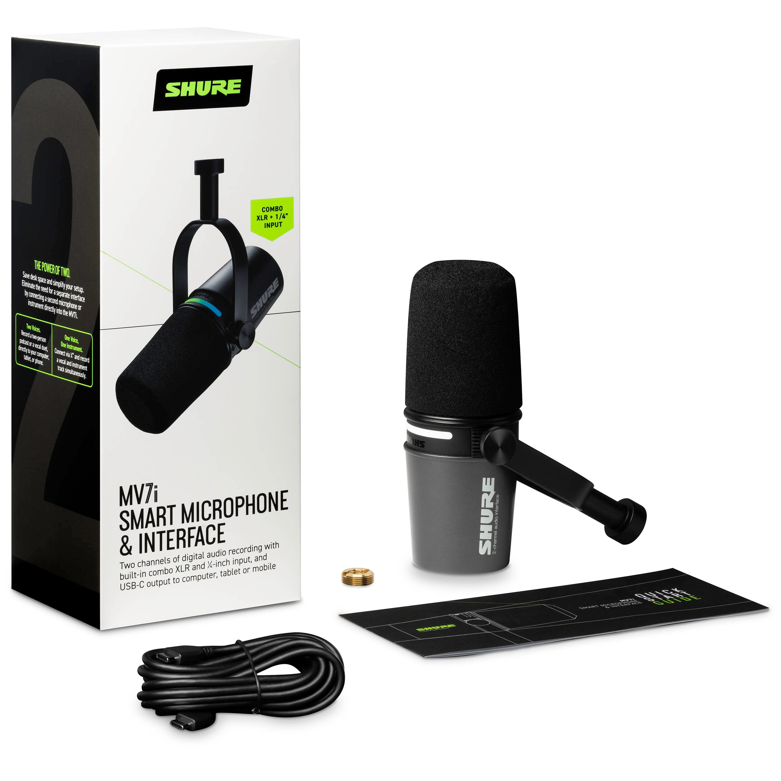 Shure MV7i Smart Mikrofons un Interfeiss