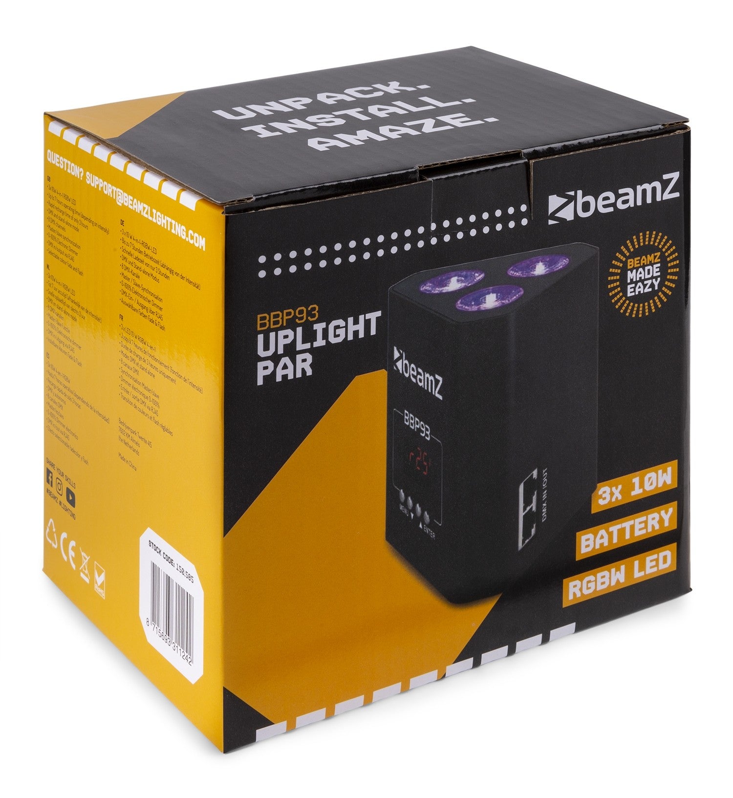 BeamZ BBP93 Battery Uplight Par 3x 10W gaismeklis
