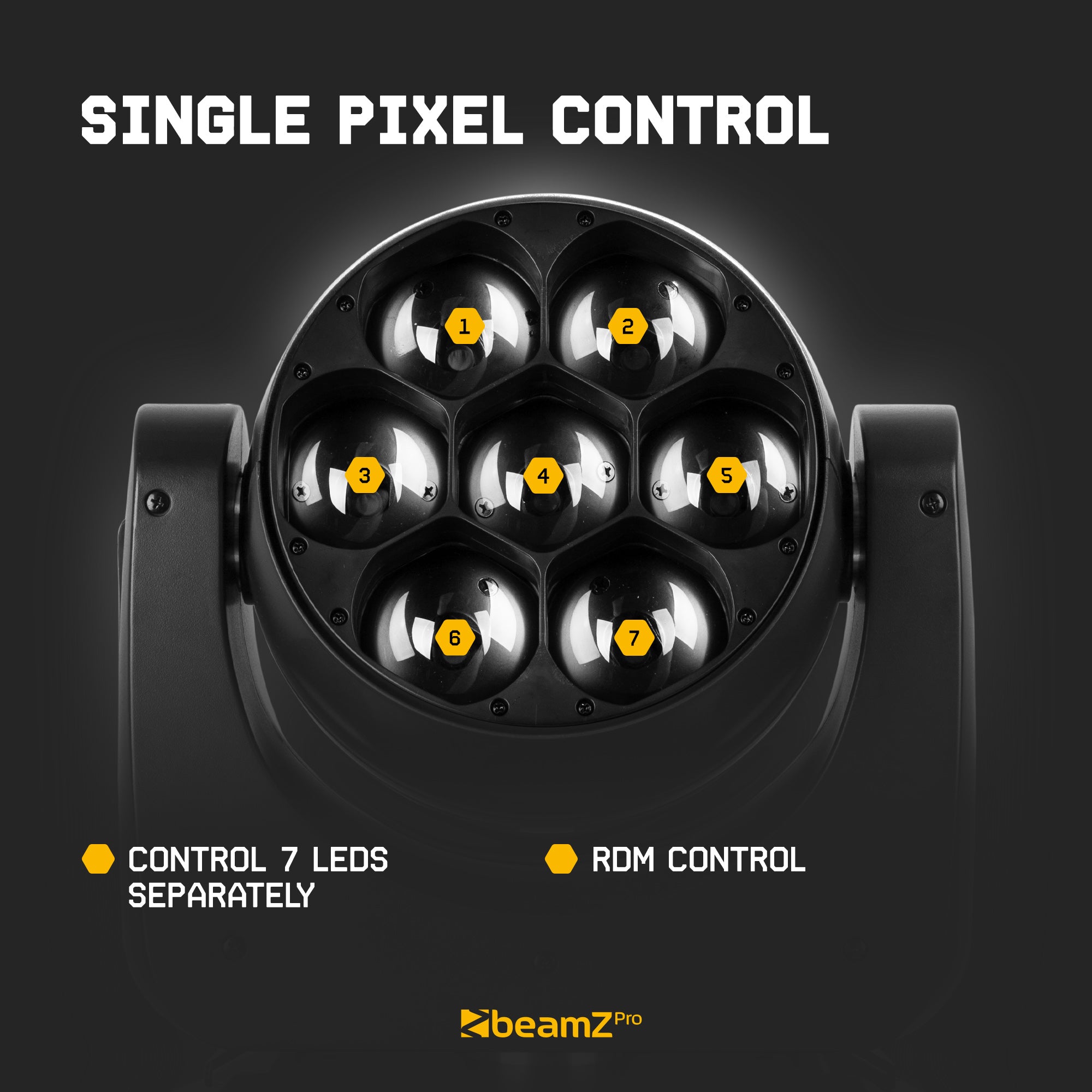 BeamZ MHL740 LED Moving Head Zoom 7x40W kustīgā galva