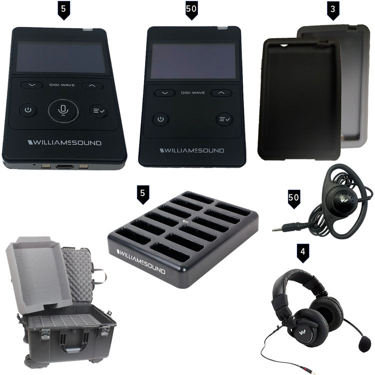 Williams AV 50-Person Portable Digi-Wave Interpretation System (Rechargeable)