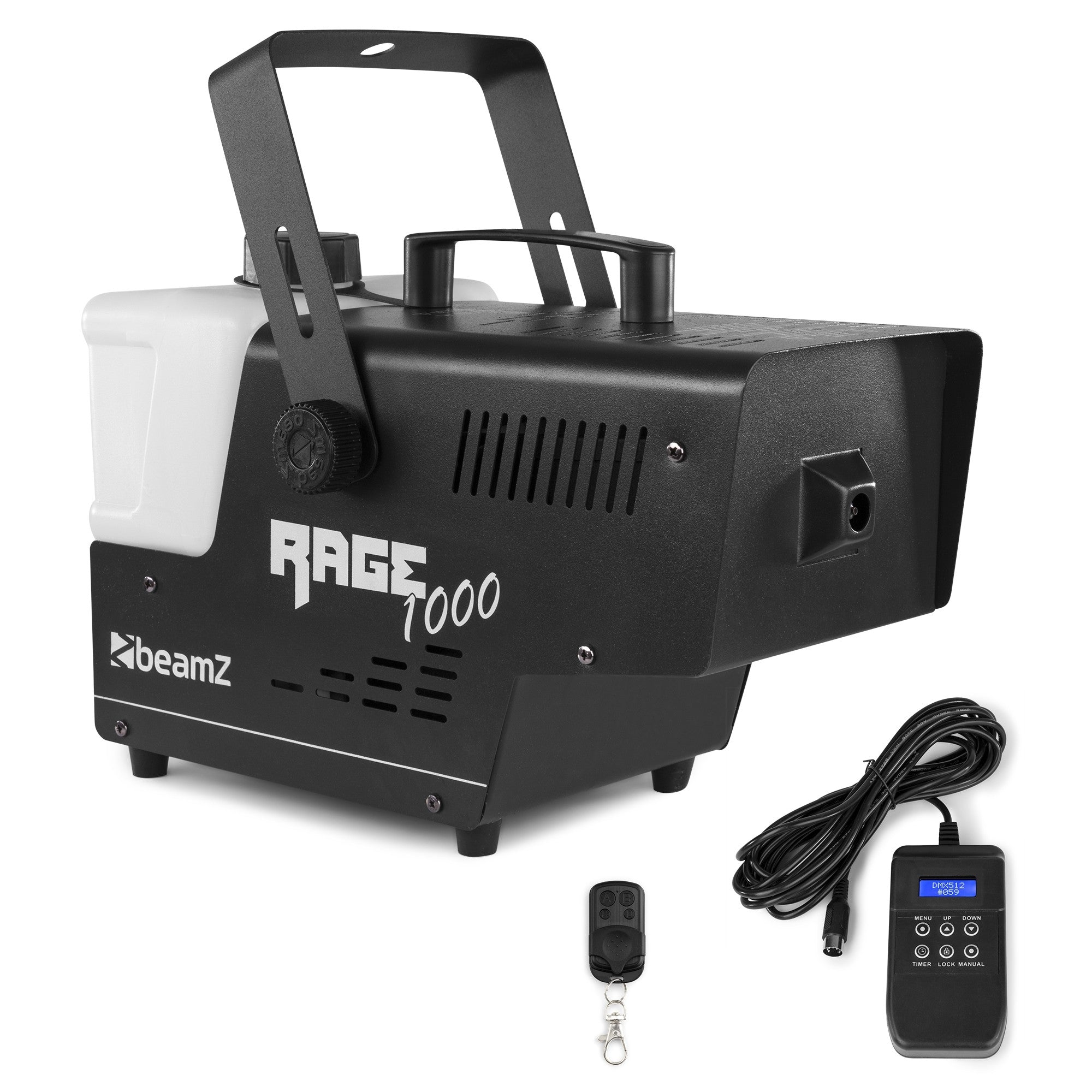 BeamZ Rage 1000 dūmu mašīna ar bezvadu kontrolieri
