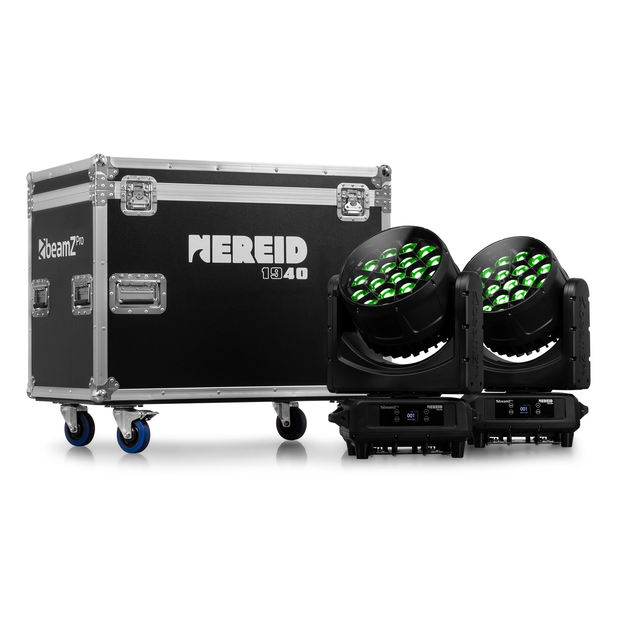 BeamZ Nereid1940 Outdoor LED Bee Eye Moving Head with Zoom 2pcs in Flightcase