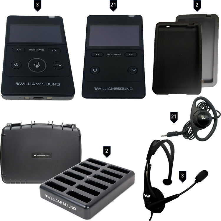Williams AV 21-Person Portable Digi-Wave Interpretation System (Rechargeable)