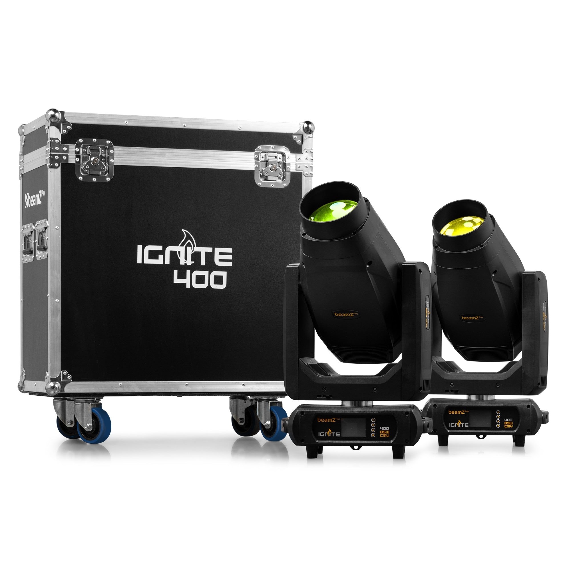 BeamZ IGNITE400 LED BSW Moving Head with CMY 2pcs in Flightcase