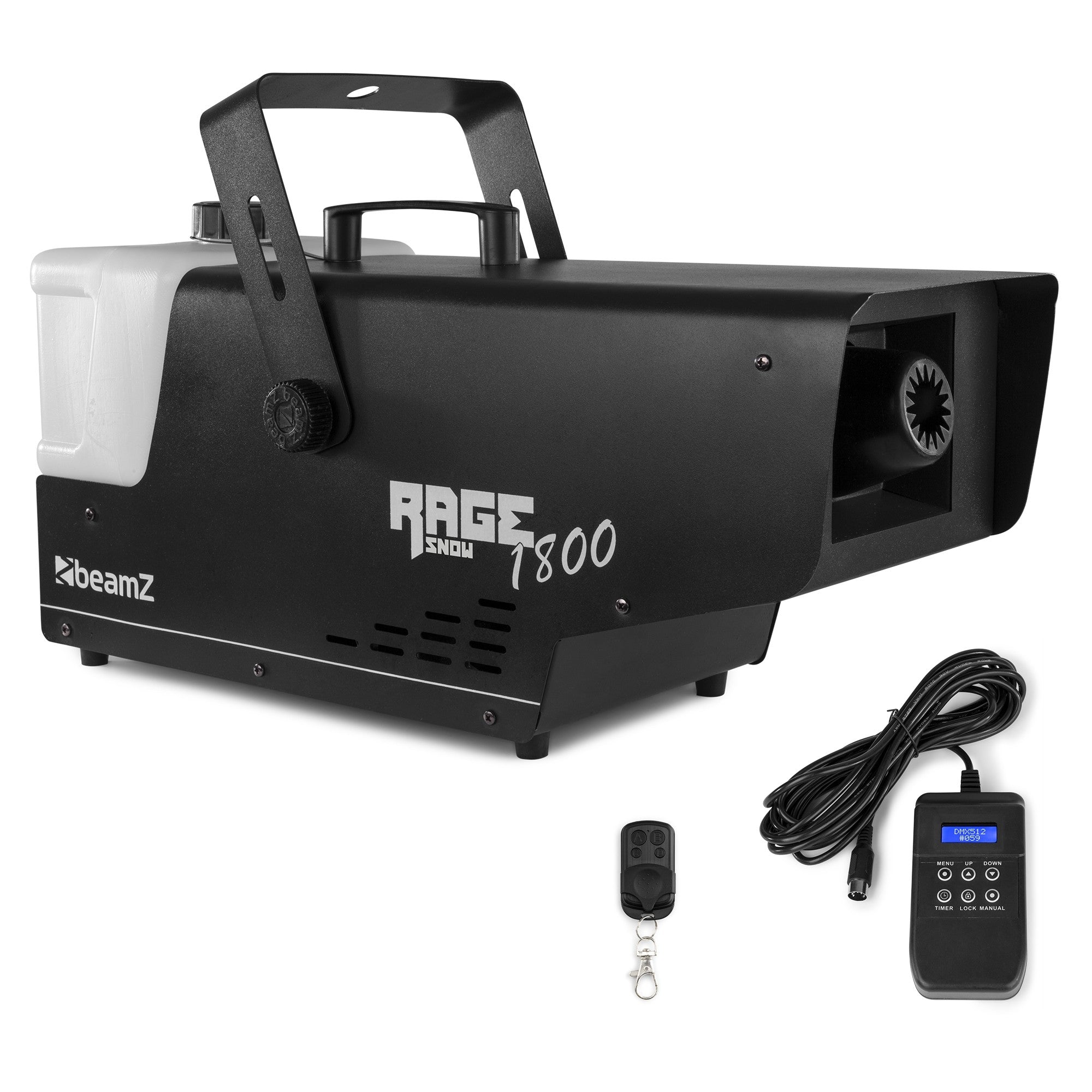 BeamZ Rage 1800 Sniega mašīna ar taimeri un bezvadu kontrolieri