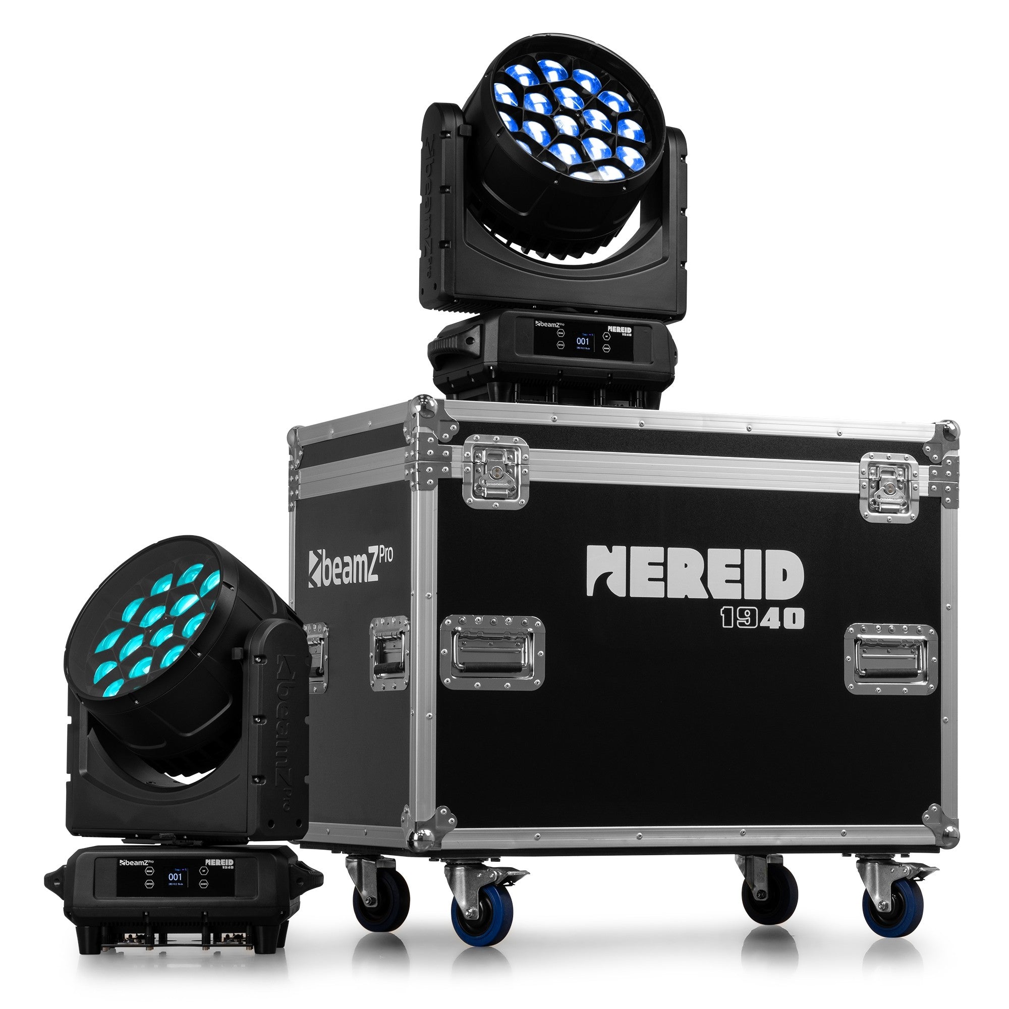 BeamZ Nereid1940 Outdoor LED Bee Eye Moving Head with Zoom 2pcs in Flightcase