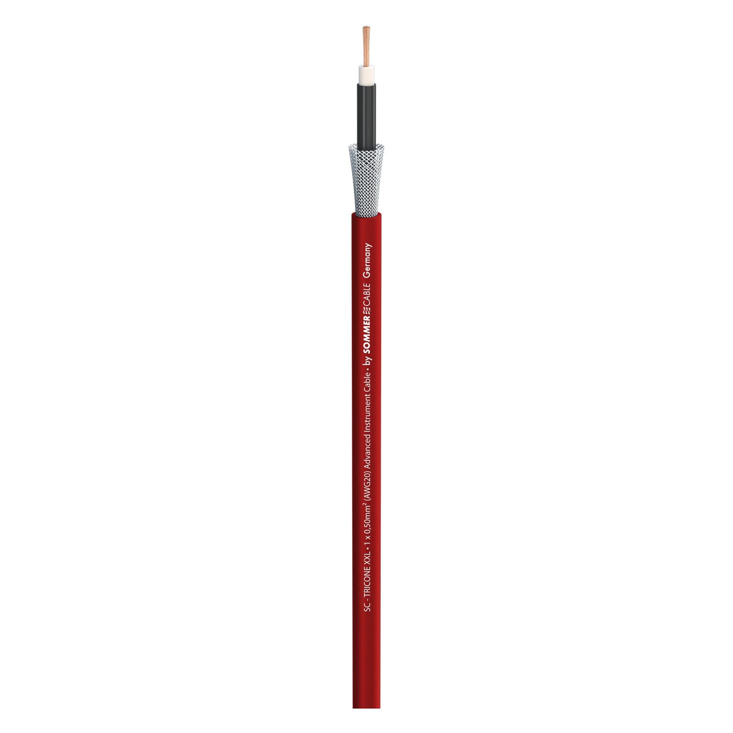 Sommer Cable Tricone® XXL 1 x 0,50 mm² sarkans instrumentu kabelis