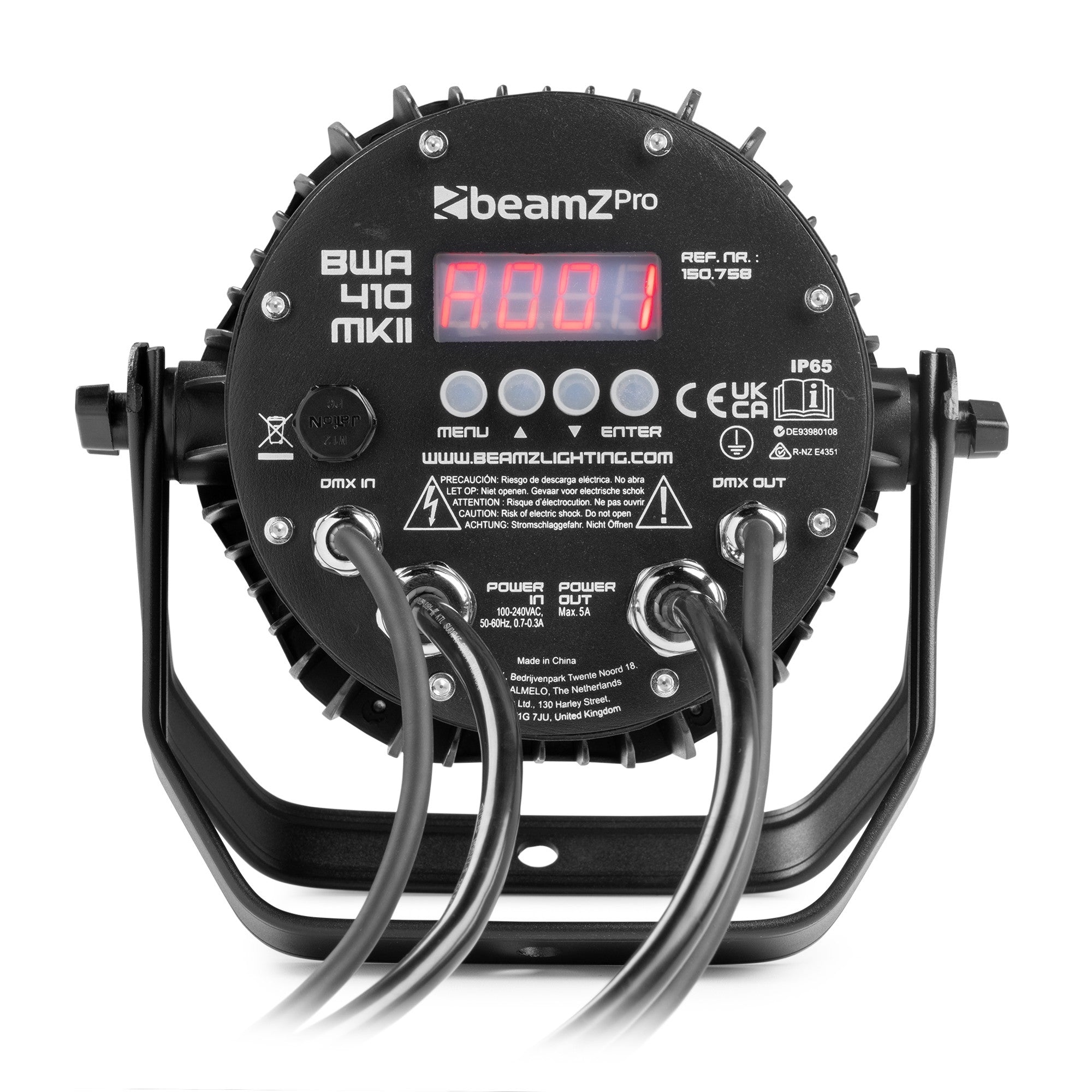 BeamZ BWA410 Alumīnija IP65 LED PAR prožektors