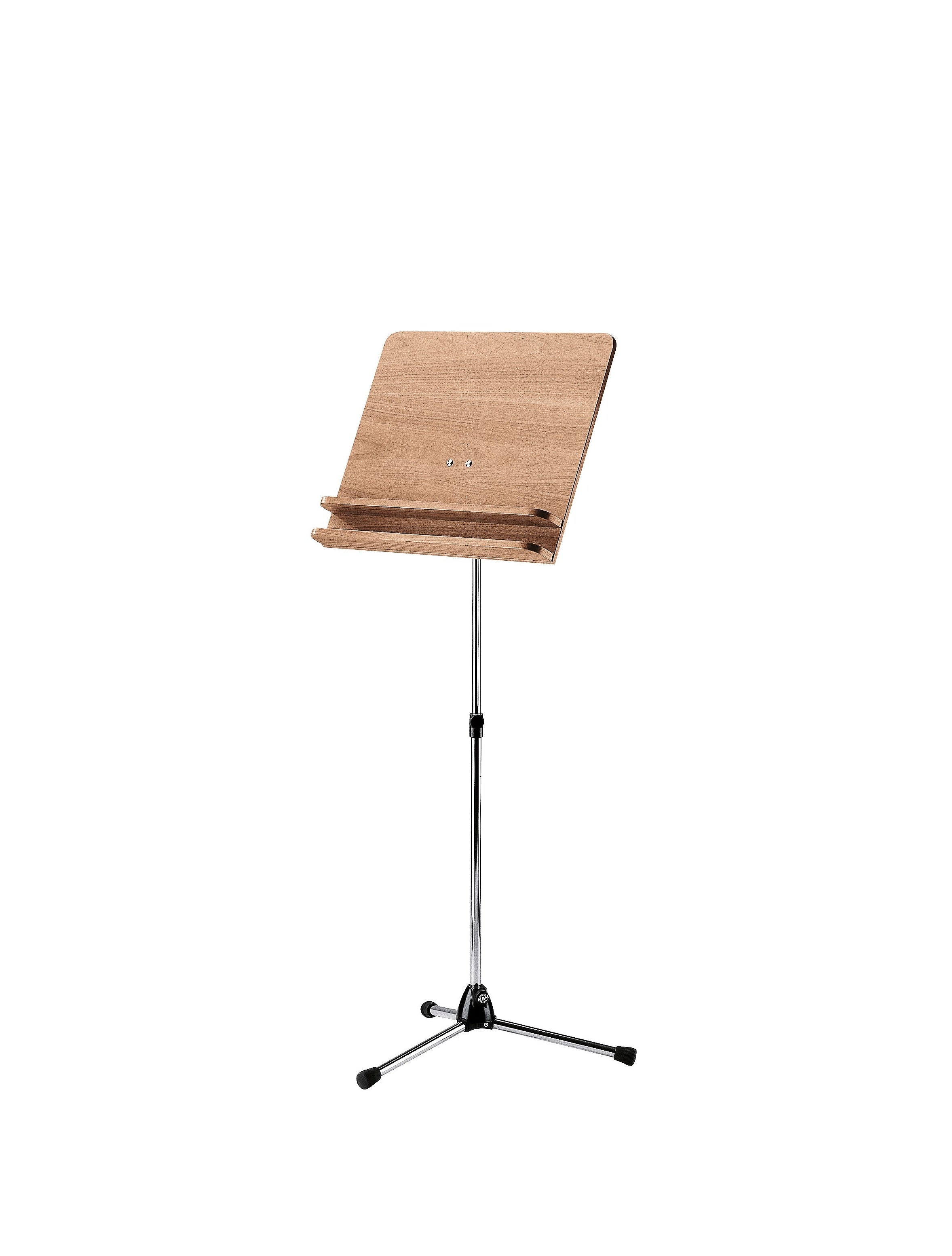 K&M 118/3 chrome stand with walnut wooden desk orķestra nošu pults