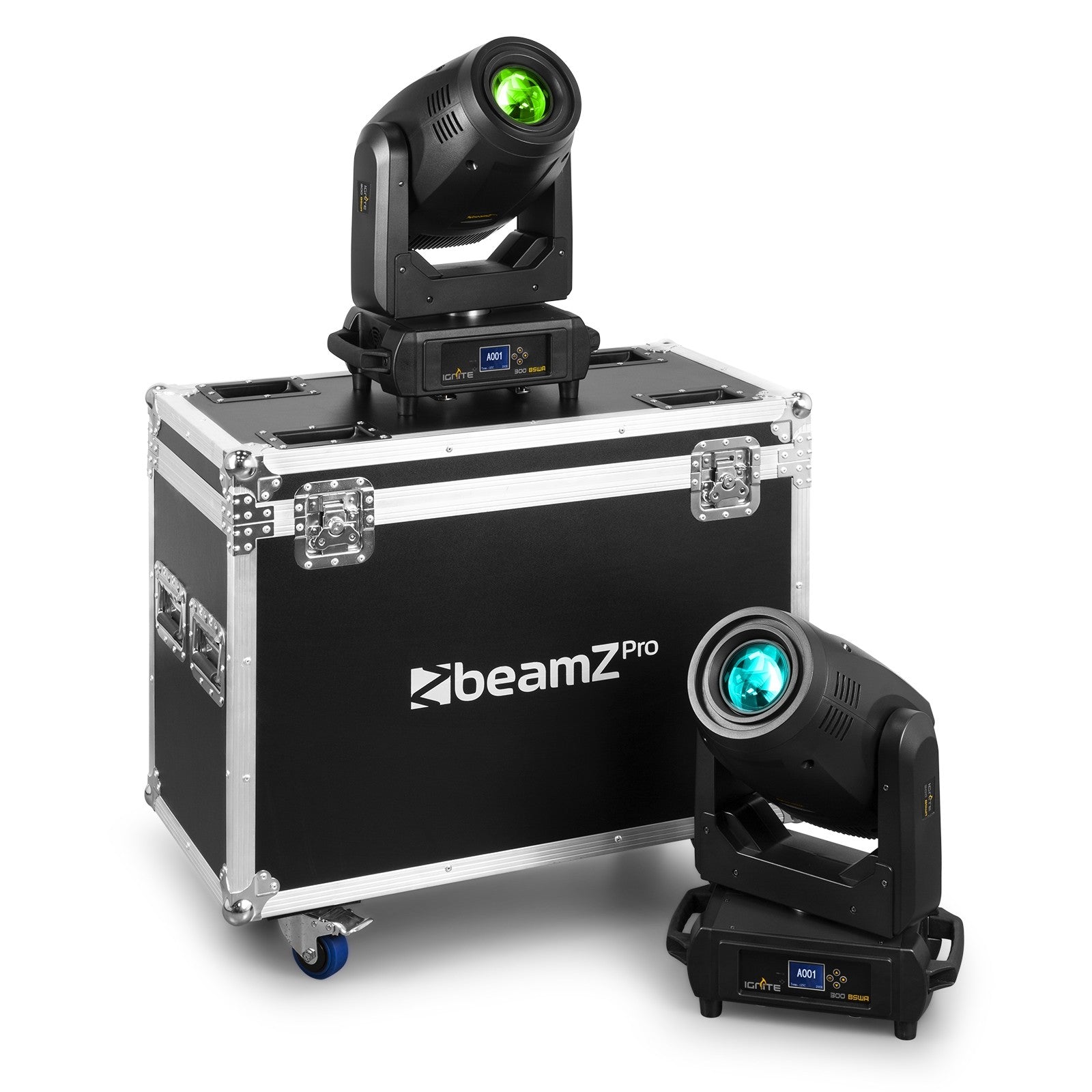 BeamZ IGNITE300A LED BSW Moving Head with Animation 2pcs in Flightcase