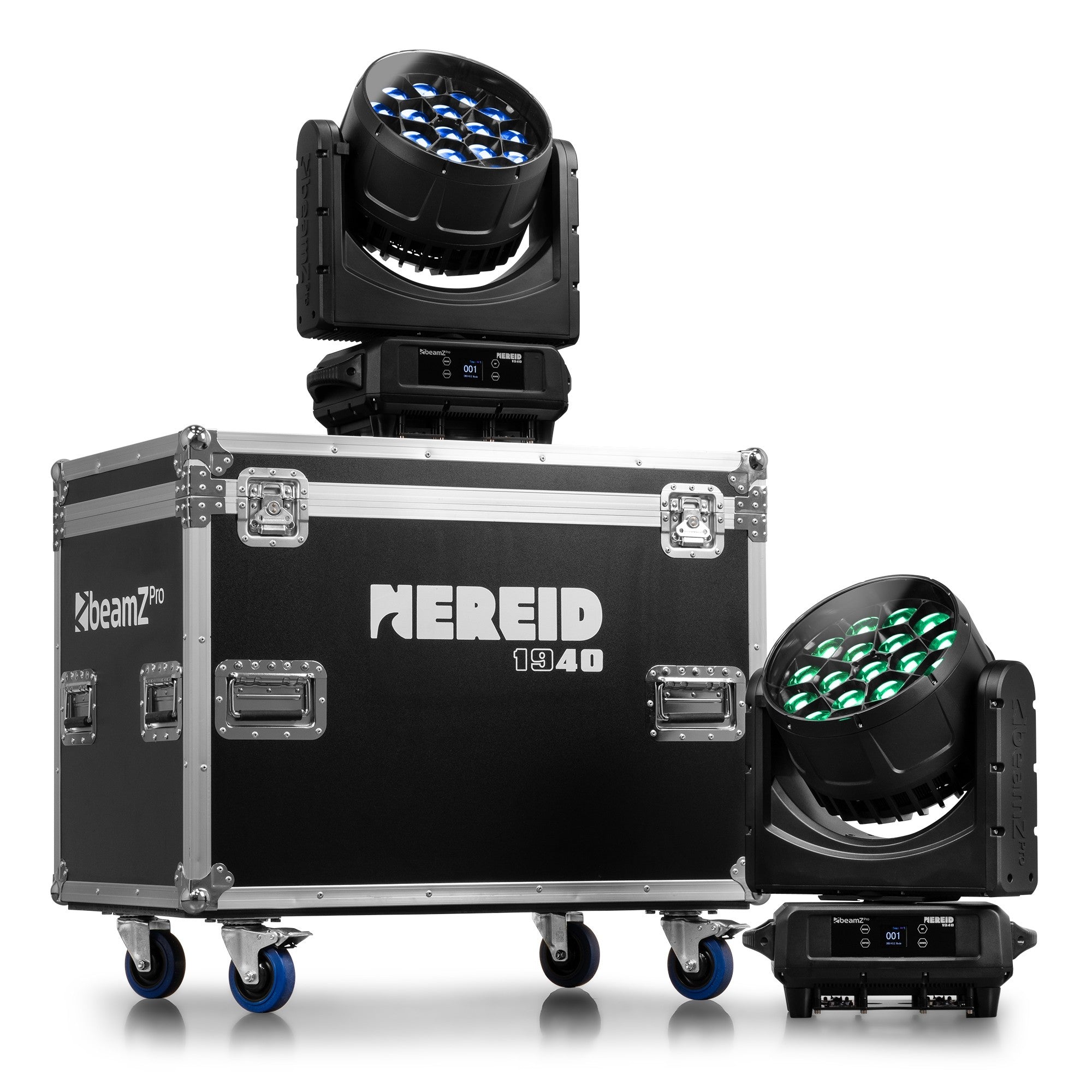 BeamZ Nereid1940 Outdoor LED Bee Eye Moving Head with Zoom 2pcs in Flightcase