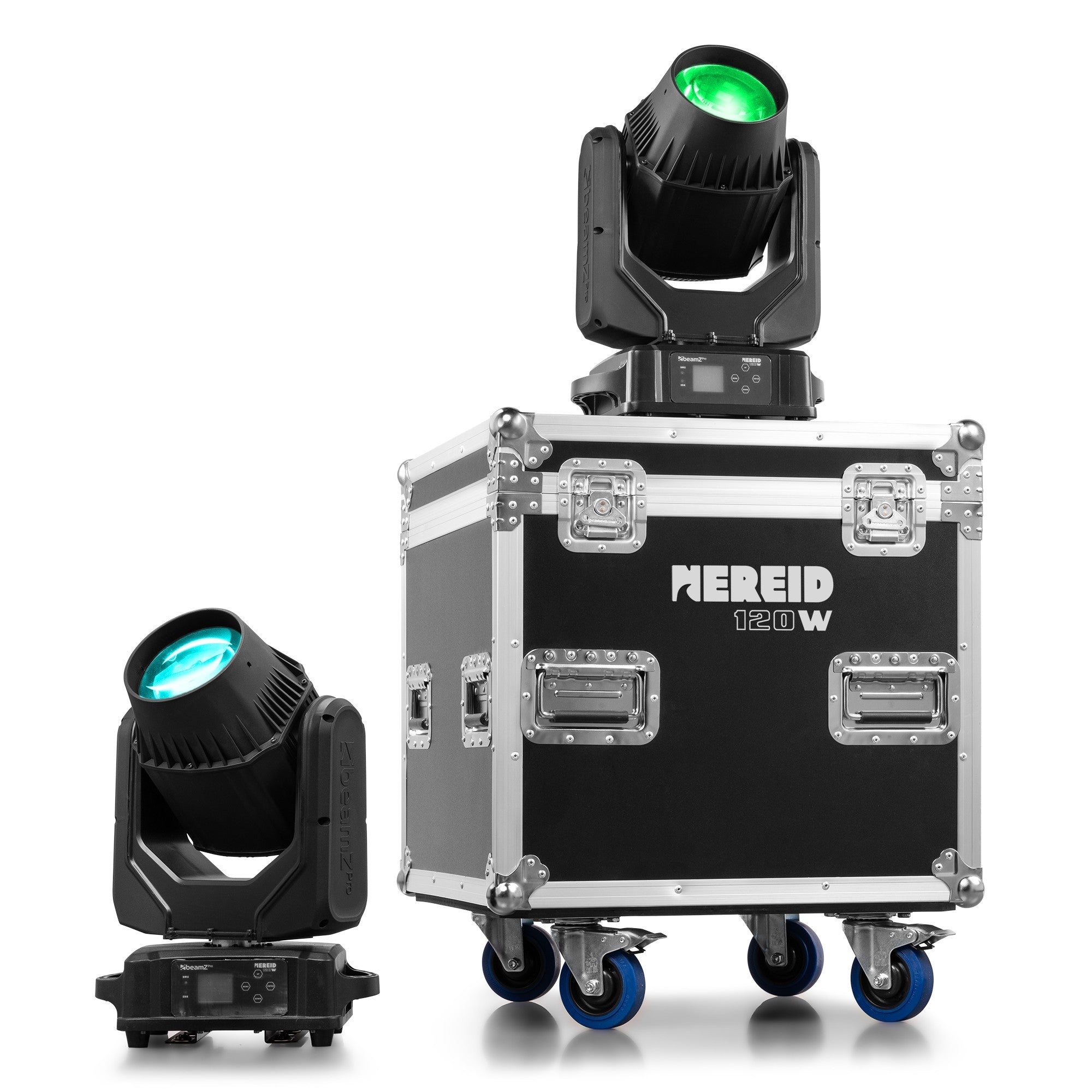 BeamZ Nereid120 Outdoor LED Beam Moving Head 2pcs in Flightcase