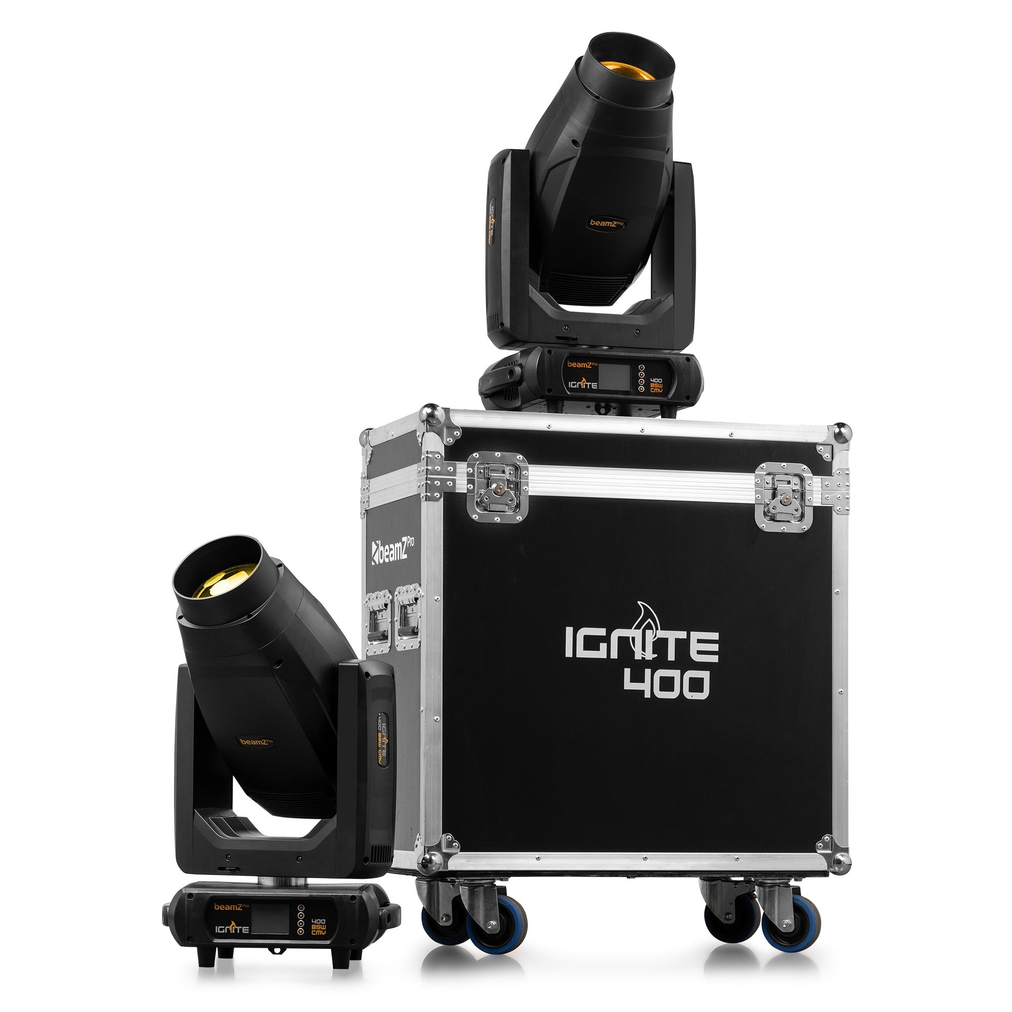 BeamZ IGNITE400 LED BSW Moving Head with CMY 2pcs in Flightcase