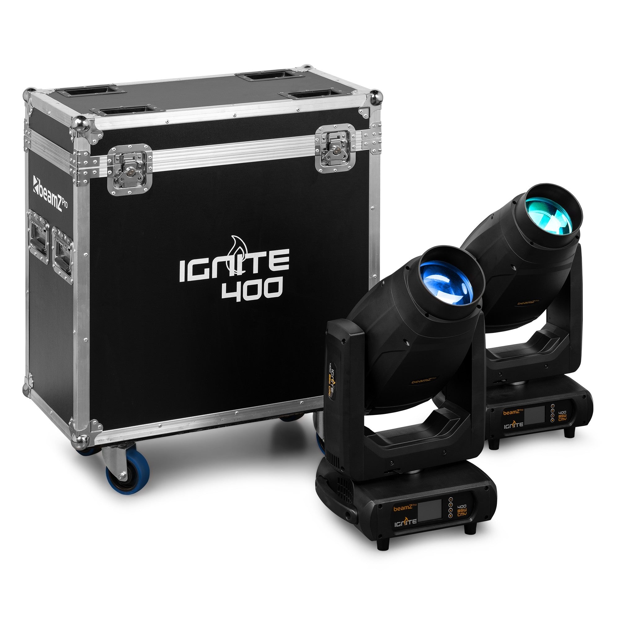 BeamZ IGNITE400 LED BSW Moving Head with CMY 2pcs in Flightcase