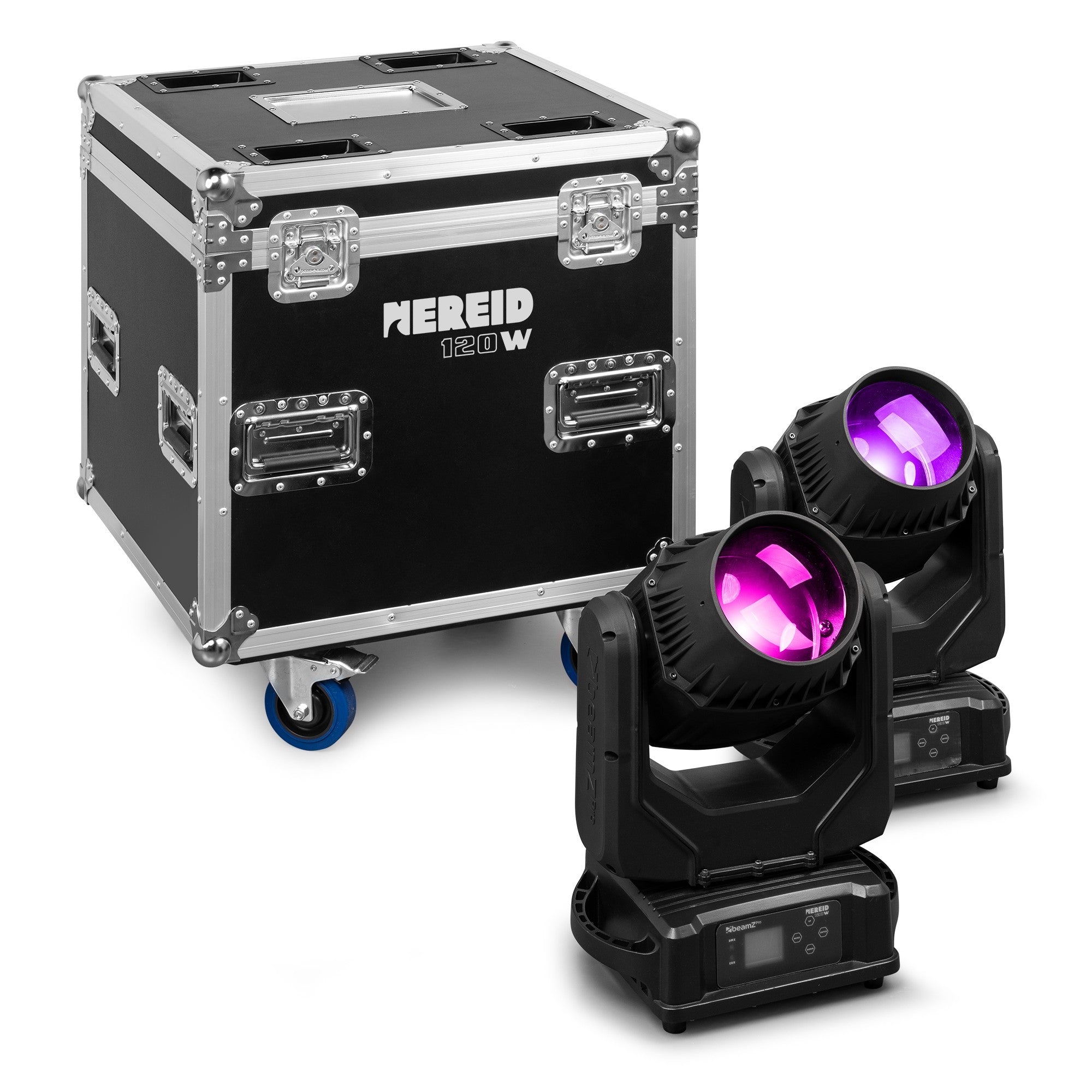 BeamZ Nereid120 Outdoor LED Beam Moving Head 2pcs in Flightcase