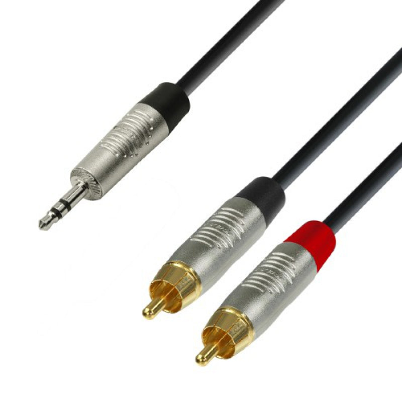 Adam Hall K4YWCC0300 3.5mm Jack stereo uz 2x rca 3m kabelis