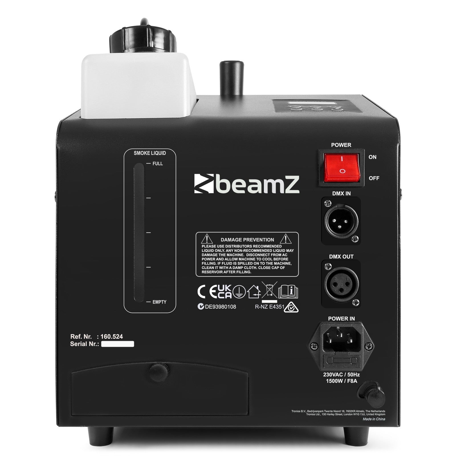 BeamZ SB1500LED Dūmu & Burbuļu mašīna RGB LEDi