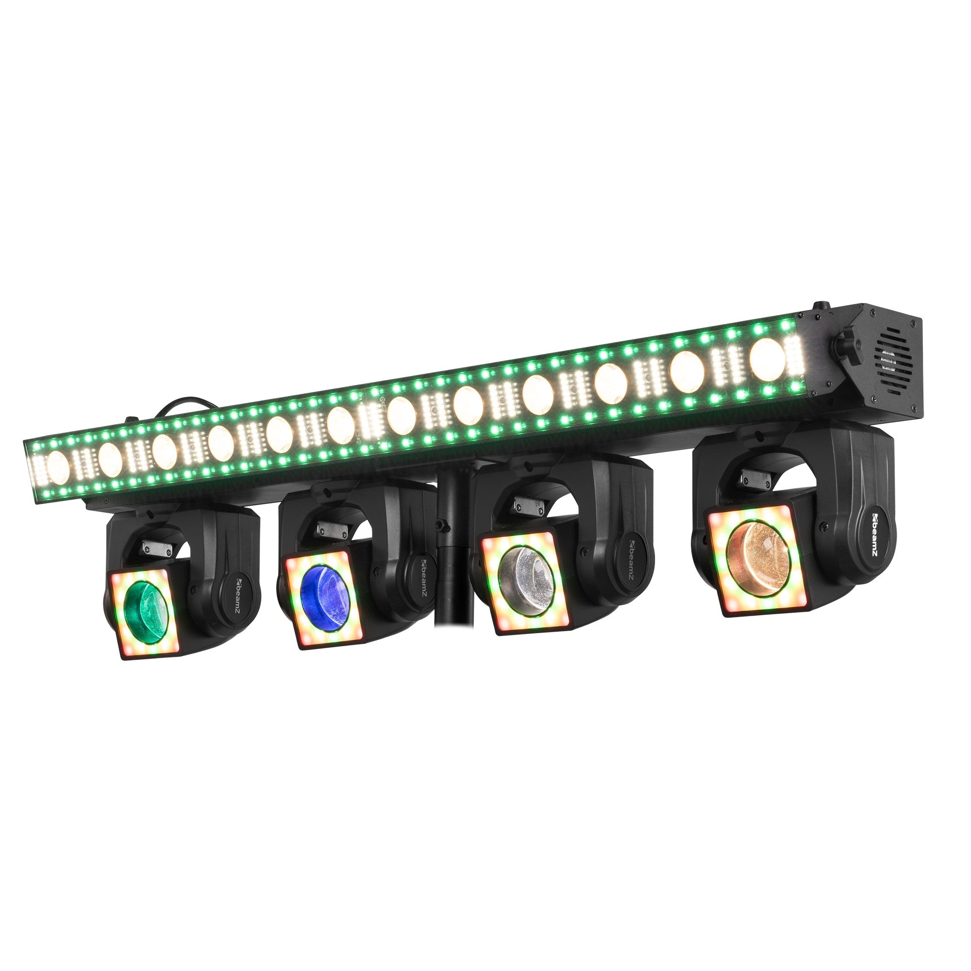 BeamZ ShowBar GO Edge with 4 Moving Heads and LED/Strobe Bar