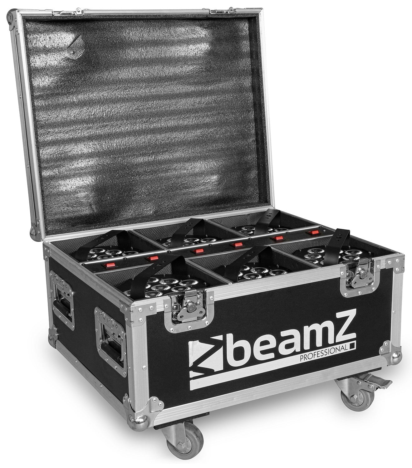 BeamZ BBP60 Uplighter Set, 6gb prožektori transportkastē ar lādētāju
