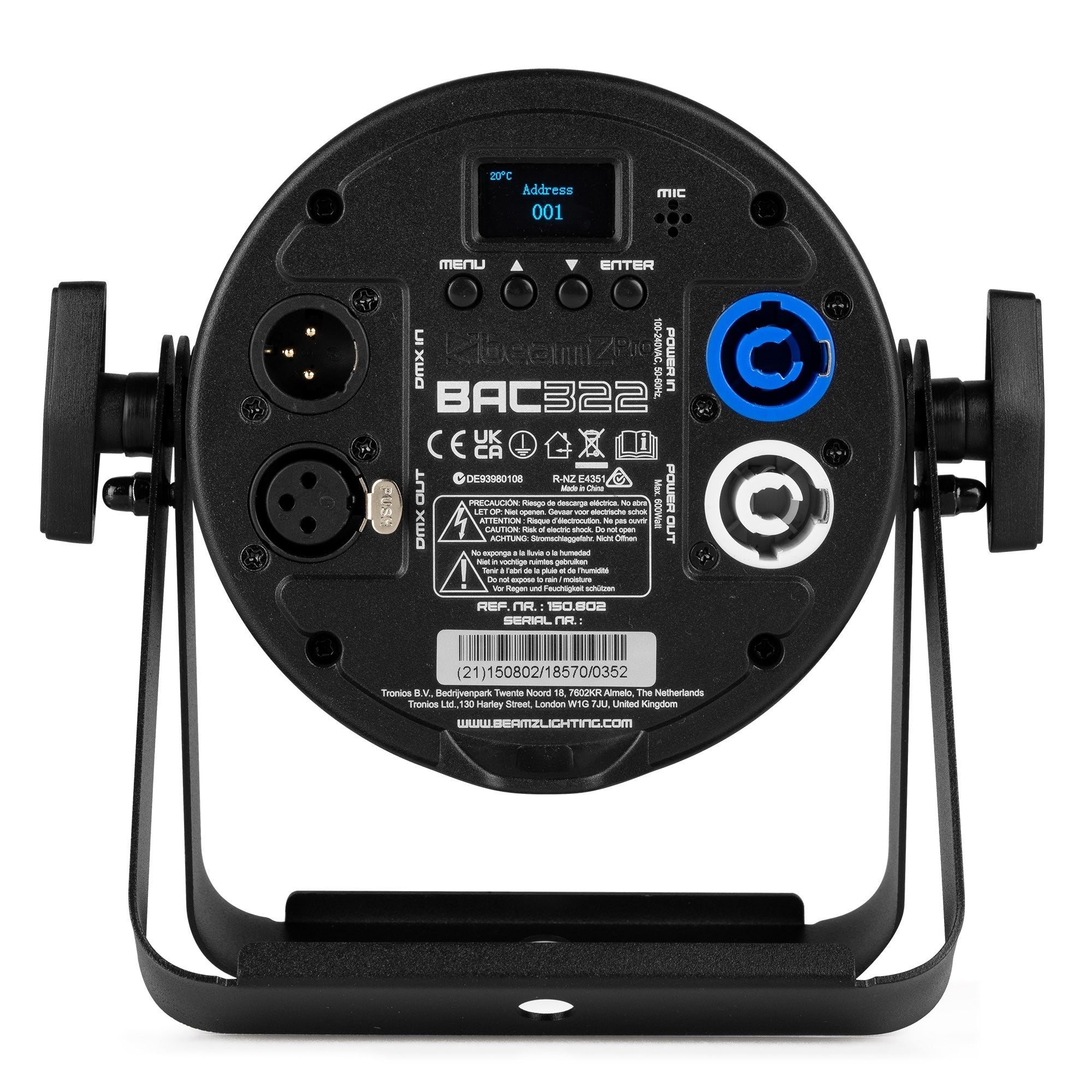BeamZ BAC322 LED ProPAR RGBALC prožektors