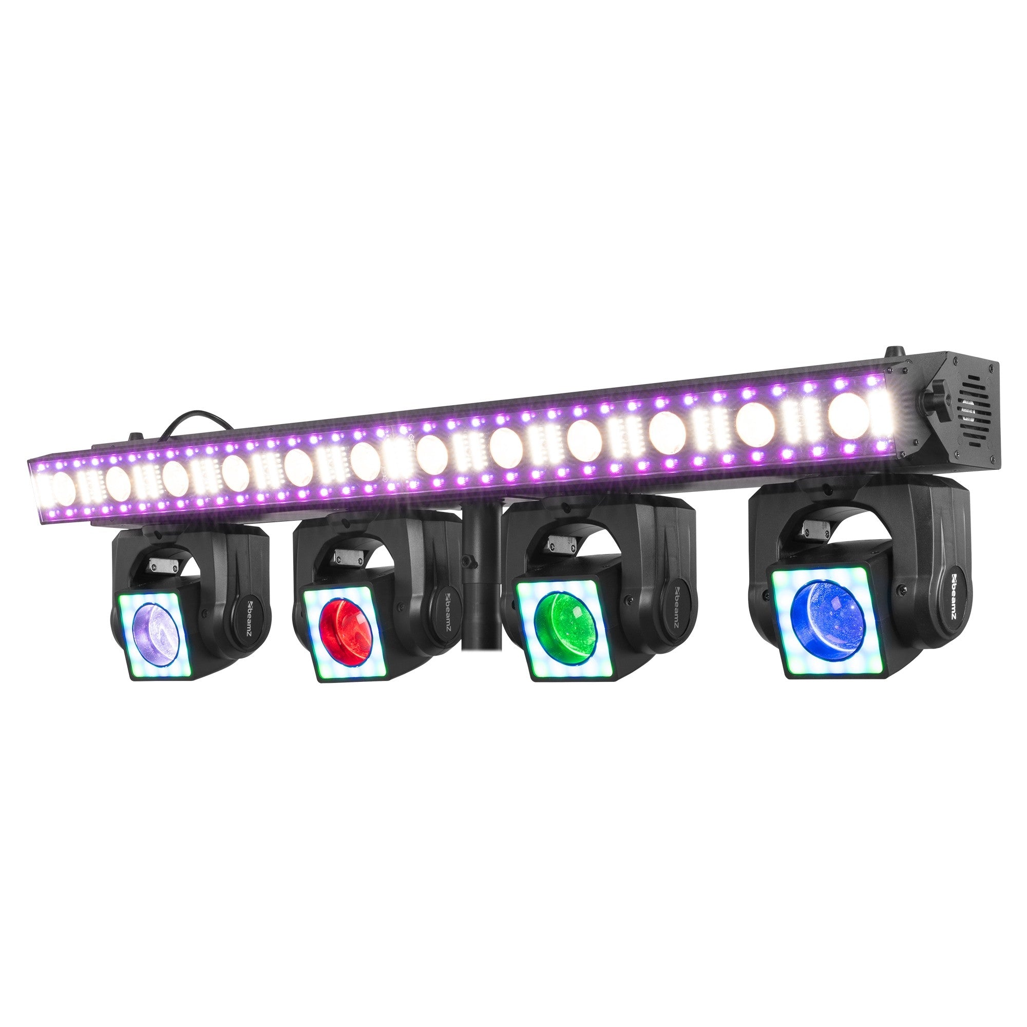 BeamZ ShowBar GO Edge with 4 Moving Heads and LED/Strobe Bar