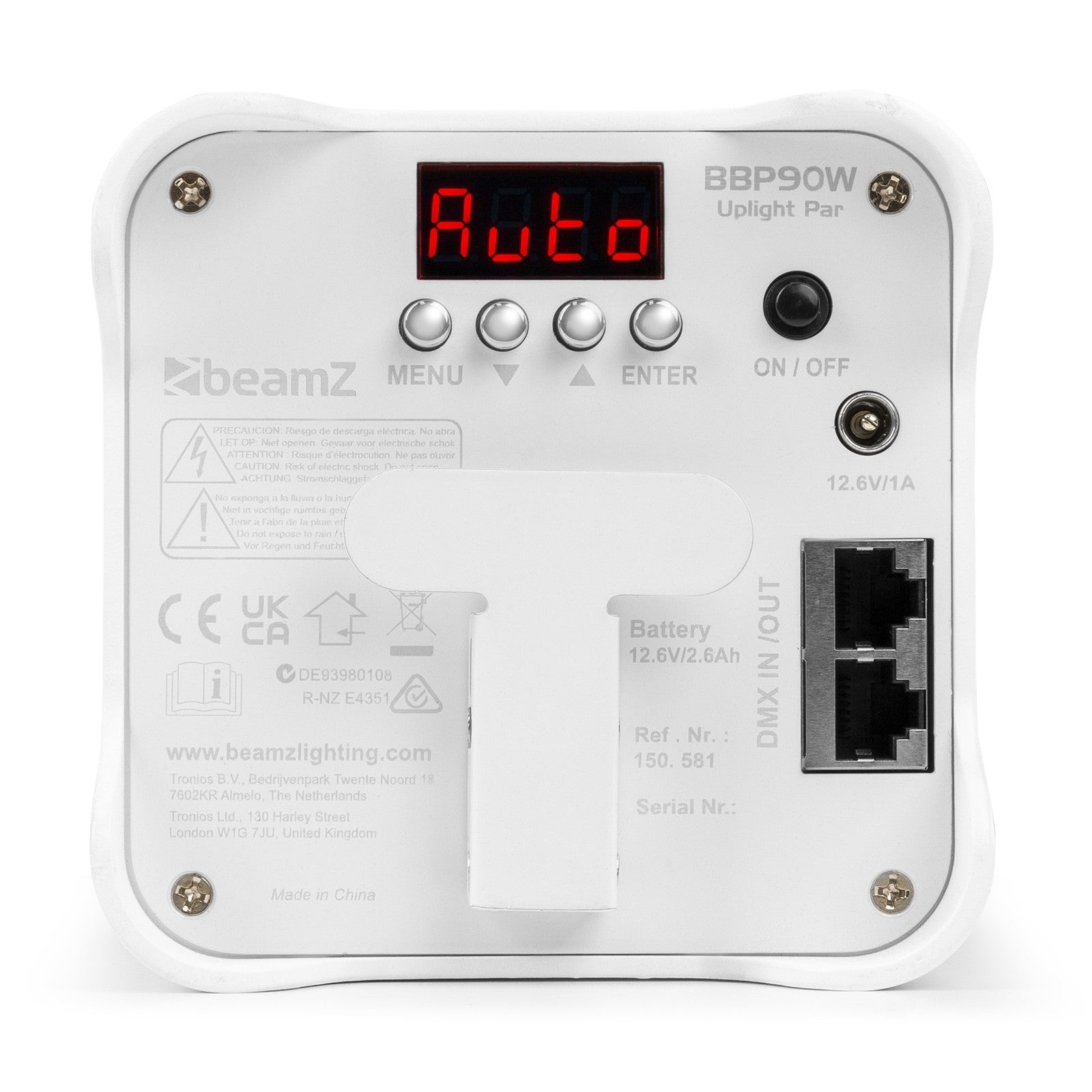BeamZ BBP90W Battery Uplight Par 4x 4W White gaismeklis