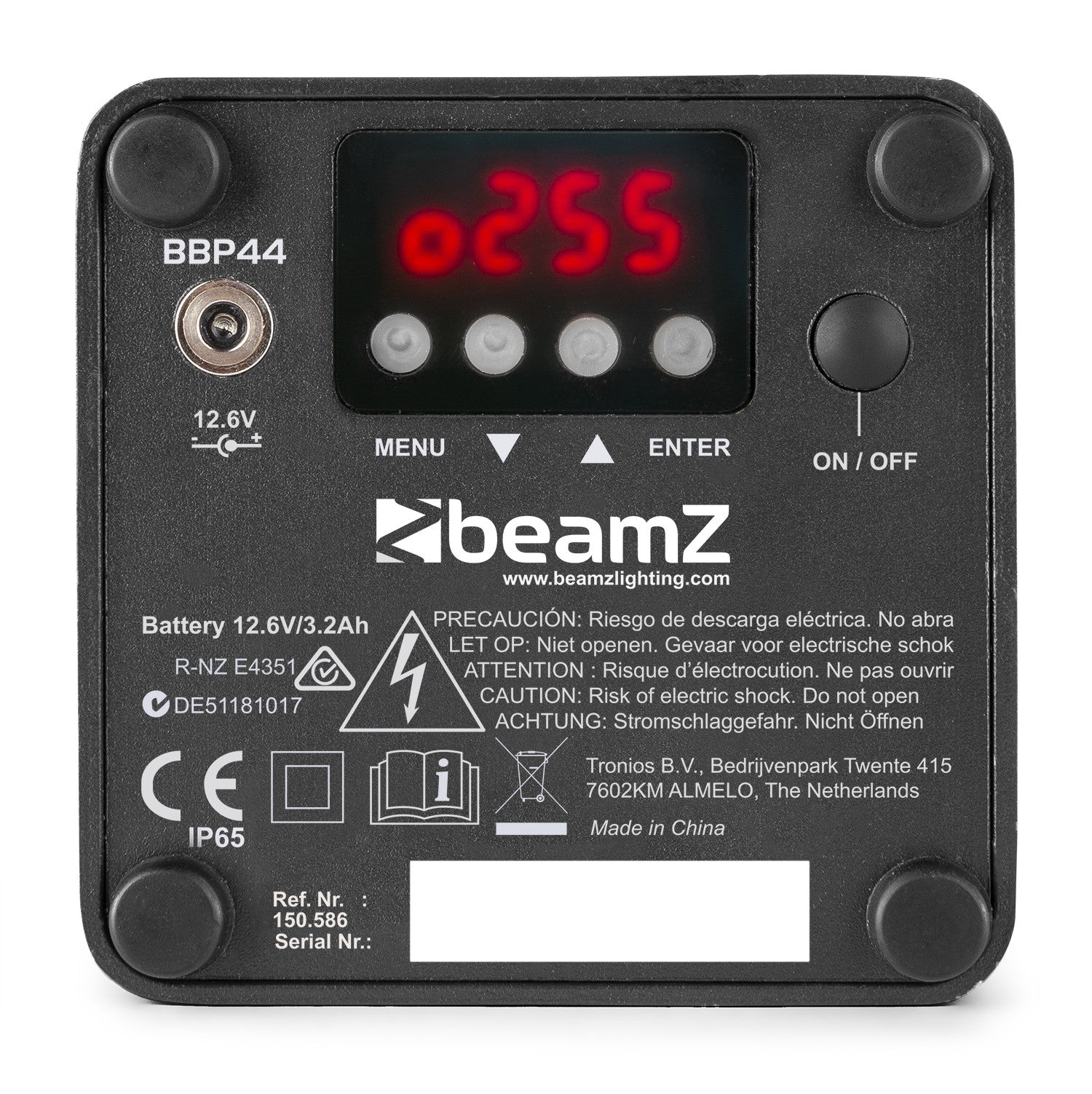 BeamZ BBP44 Mini Battery Uplight 4x 4W ārtelpu gaismeklis