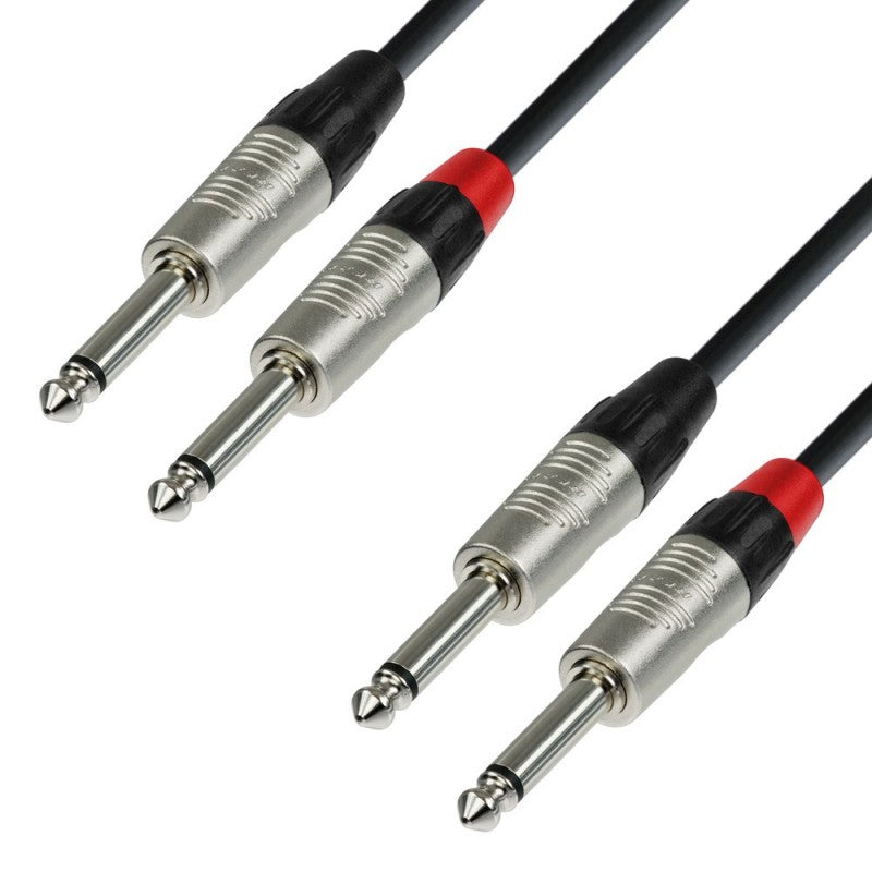 Adam Hall K4TPP0300 2 x 6.3 mm Jack mono to 2 x 6.3 mm Jack mono 3 m cable