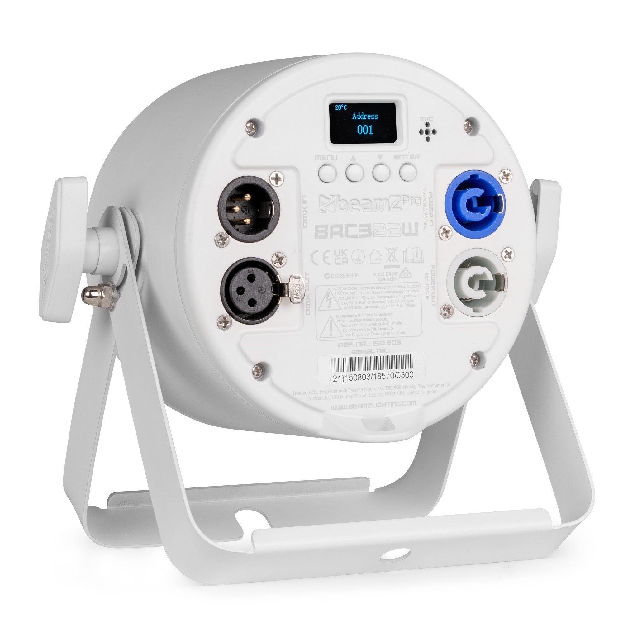 BeamZ BAC322W LED ProPAR RGBALC White Edition Fixture