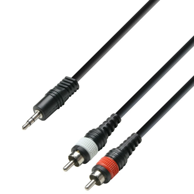 Adam Hall K3YWCC0300 3 Star 2x RCA to 3.5mm Jack TRS 3m cable
