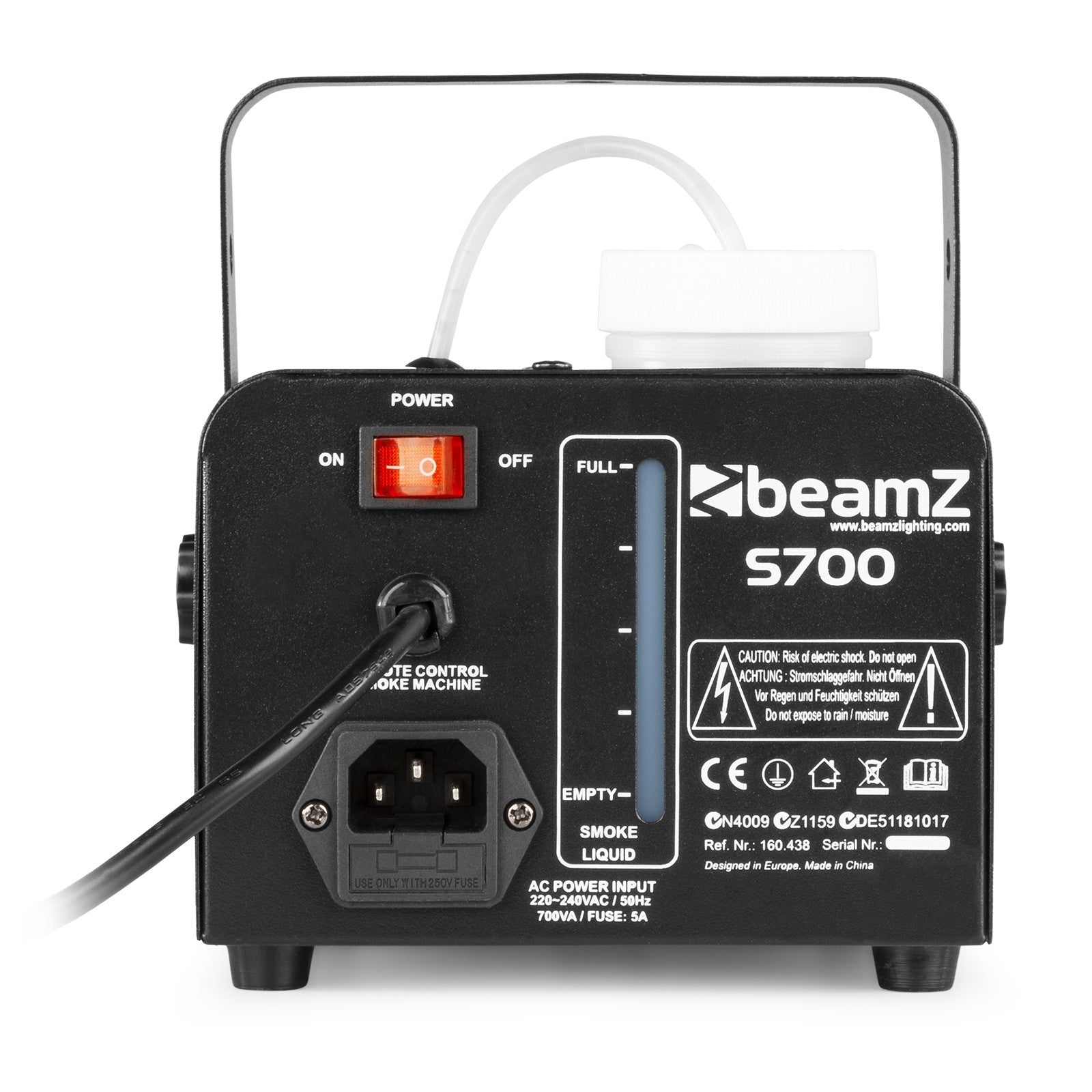 BeamZ S700 dūmu mašīna + dūmu šķidrums