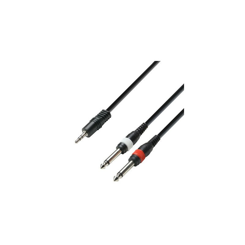 Adam Hall K3YWPP0300 3 Star 2x Jack mono to 3.5mm Jack stereo 3m cable
