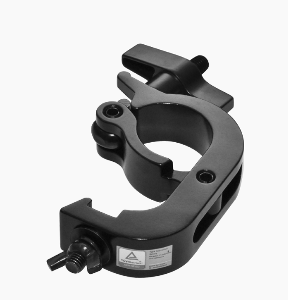 TAF 8004-B Heavy duty hook style slim clamp, black, 250 kg, Ø 48 - 51 mm